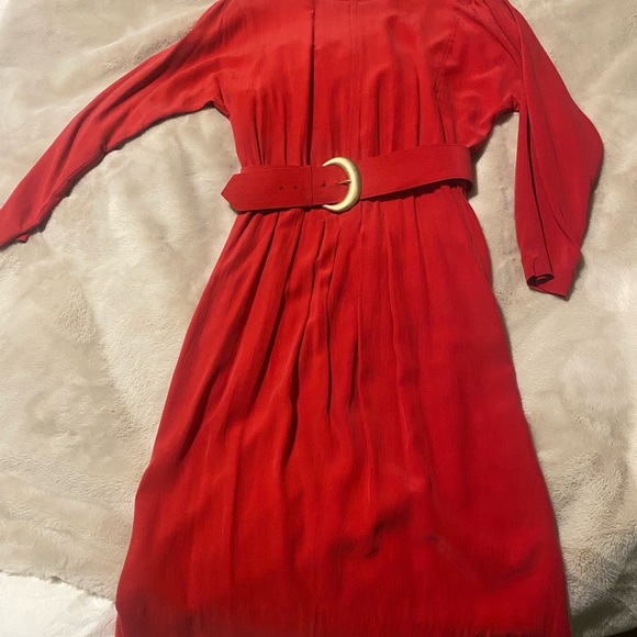 Vintage Liz Claiborne silk red dress size 10 ten in excellent condition - Picture 6 of 6
